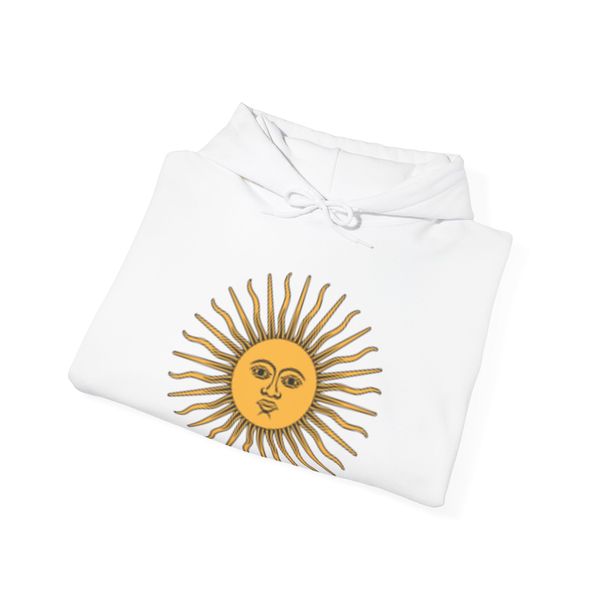Sunface & Galloping Horses Hoodie — Boho Celestial Horse Art Sweatshirt