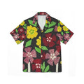 Floral Hawaiian Camp Shirt — Retro Red & Yellow Blossom Aloha