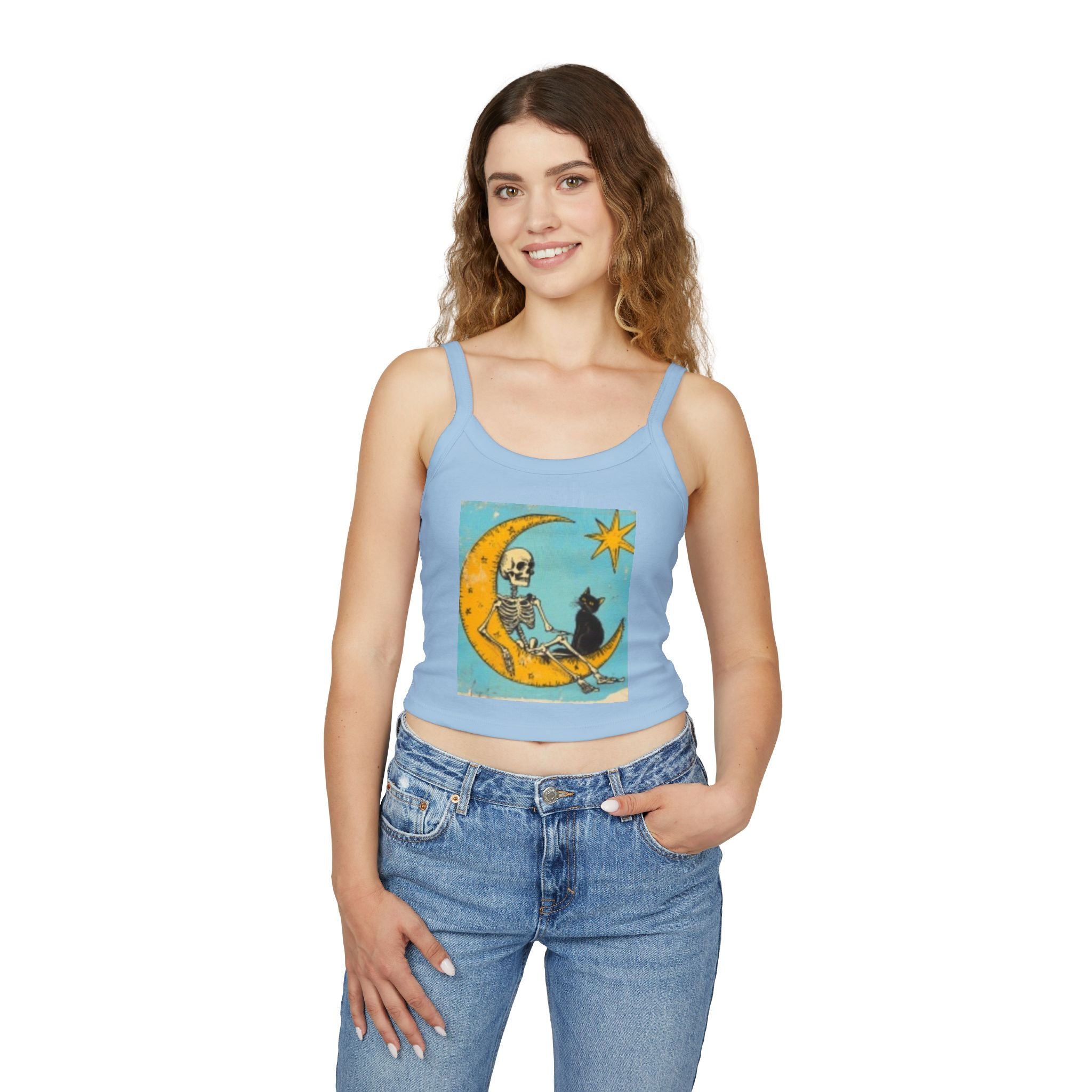 Celestial Skull & Cat Moon Tank