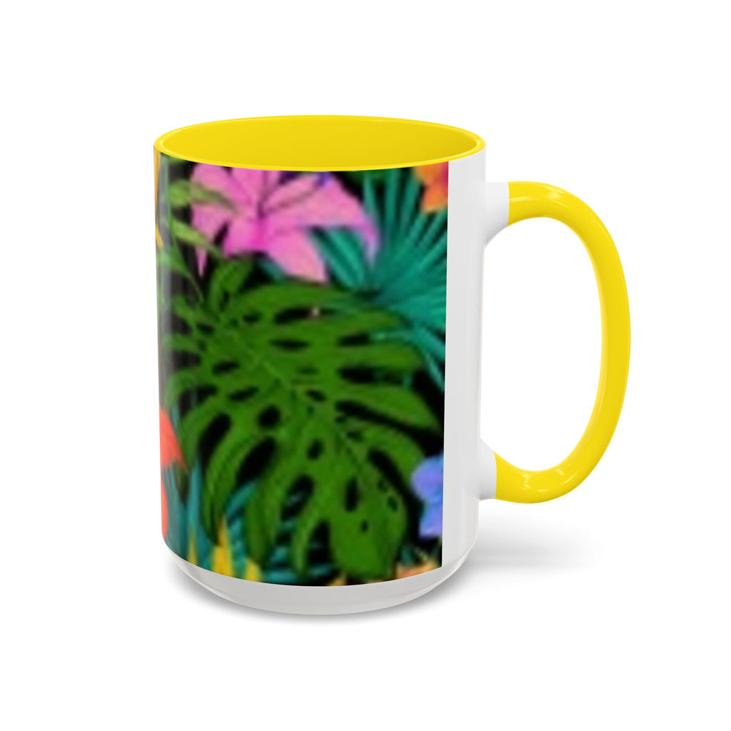 Tropical Floral Coffee Mug — Colorful Paradise Accent Mug (11/15 oz)