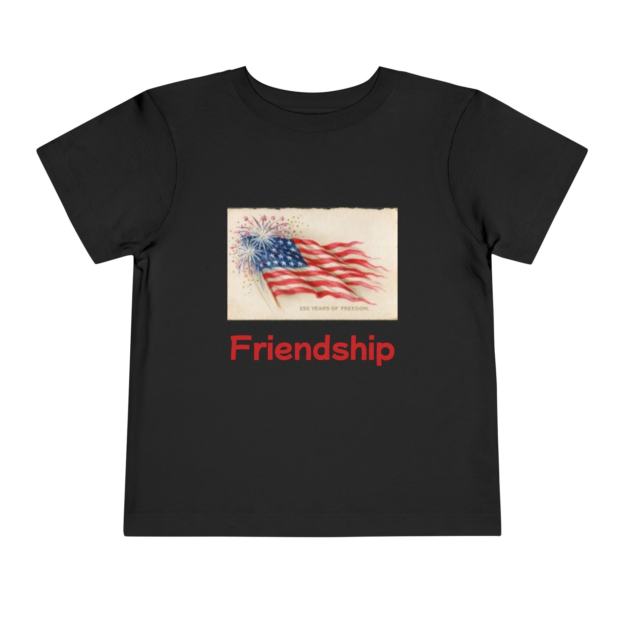 T-shirt à manches courtes pour tout-petit : drapeau américain et chiens de dessin animé