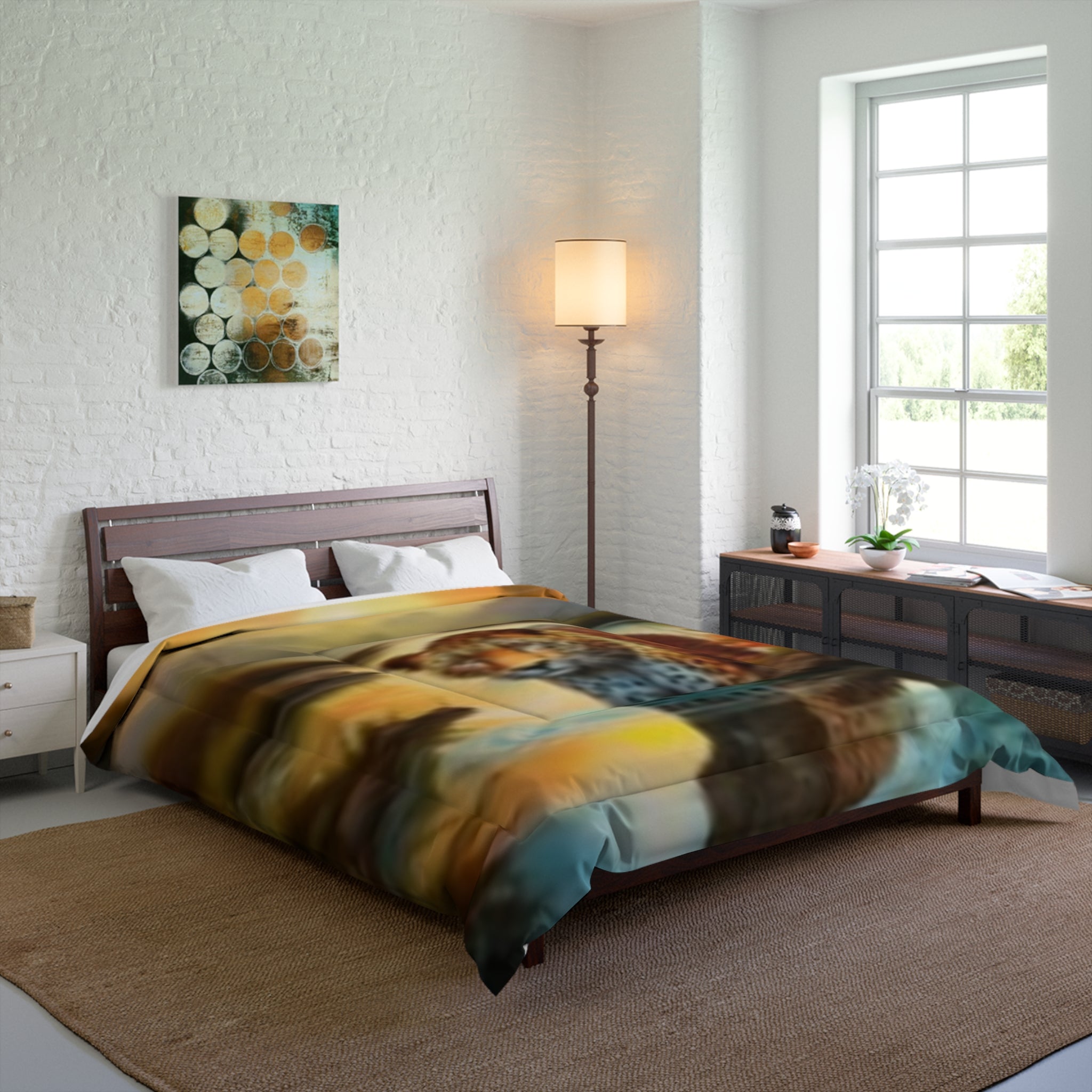 Leopard Sunset Comforter - Tropical Jungle Wildlife Bedding