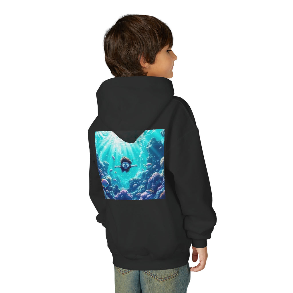 Youth Hoodie with Vintage Octopus & Underwater Scene — Kids Ocean Crew Pullover