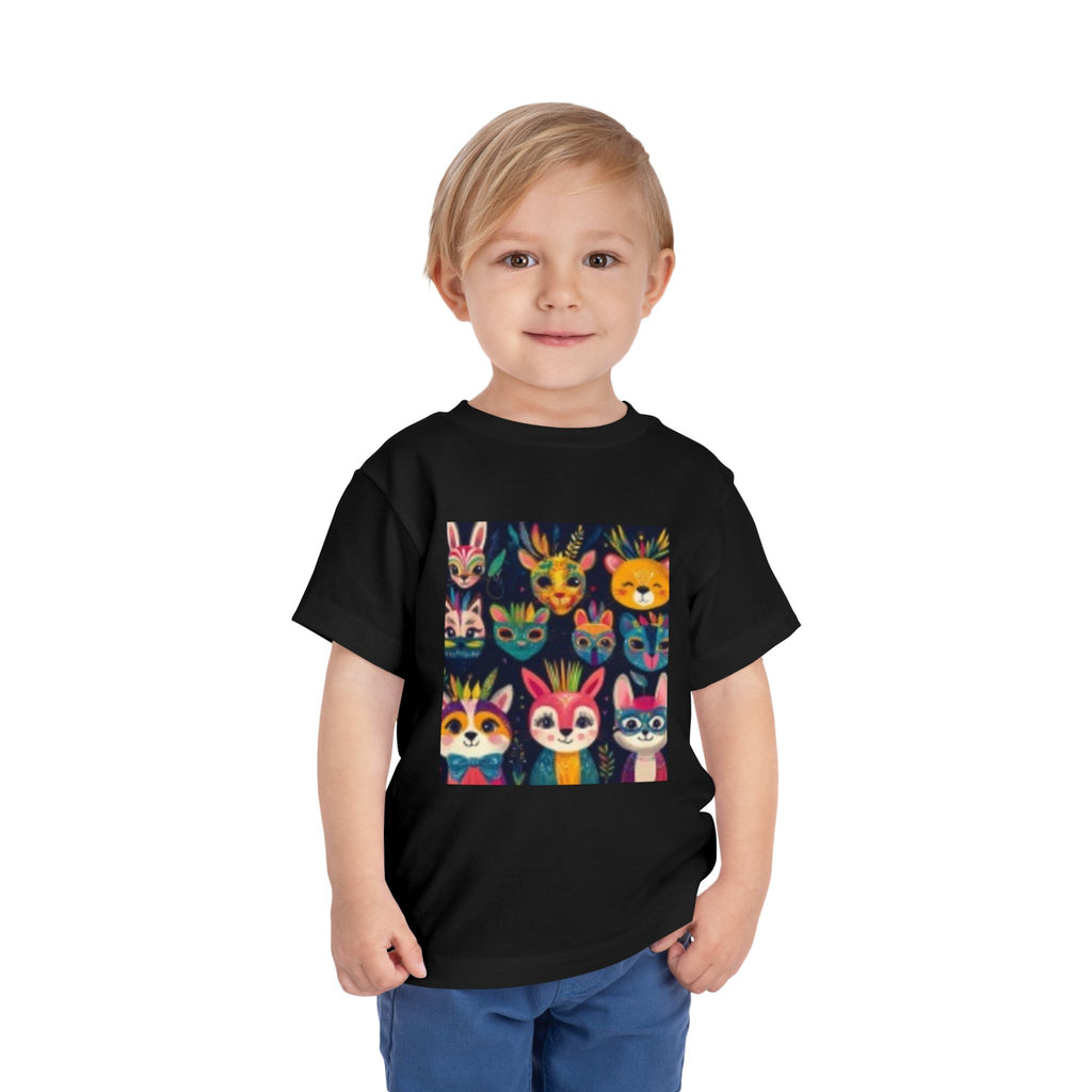 Toddler T-shirt — Colorful Forest Animal Faces Toddler Shirt