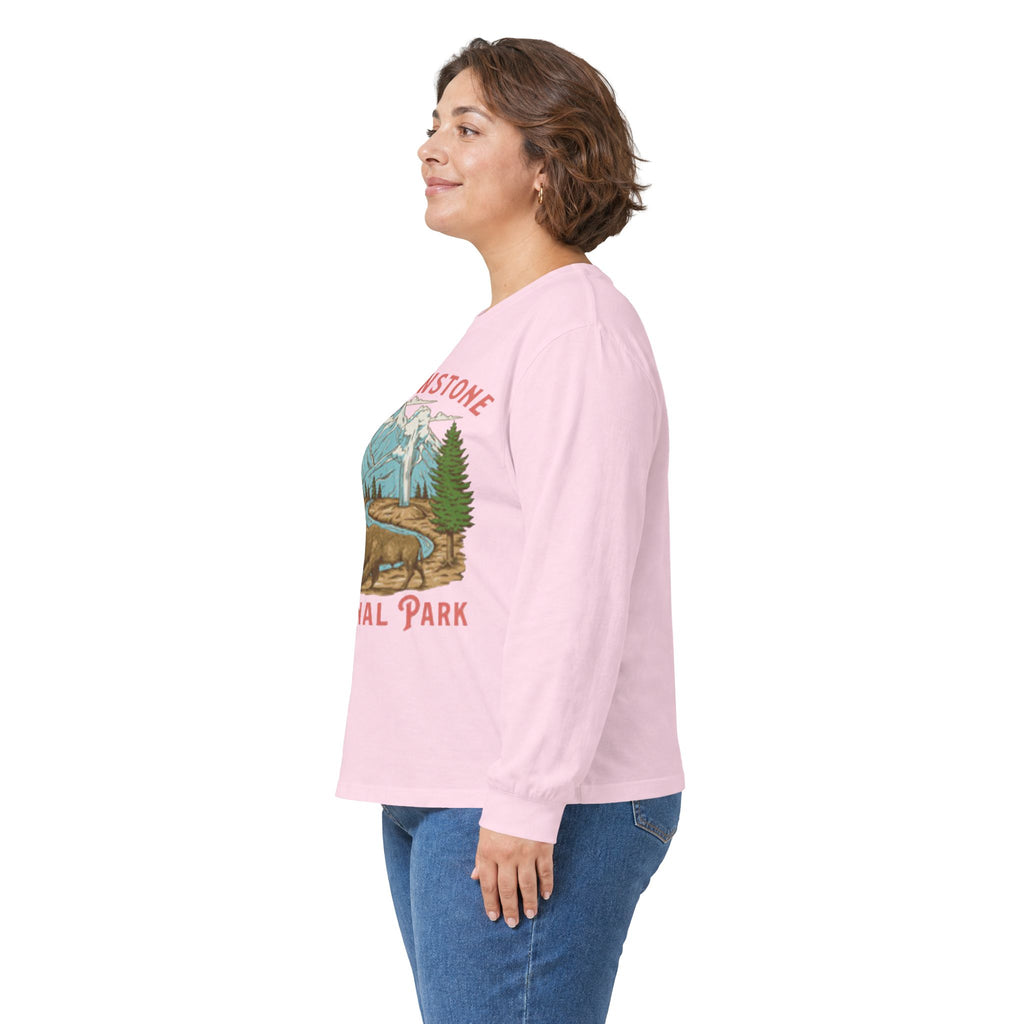 Yellowstone National Park Long Sleeve Tee — Vintage Mountain Camping T-Shirt