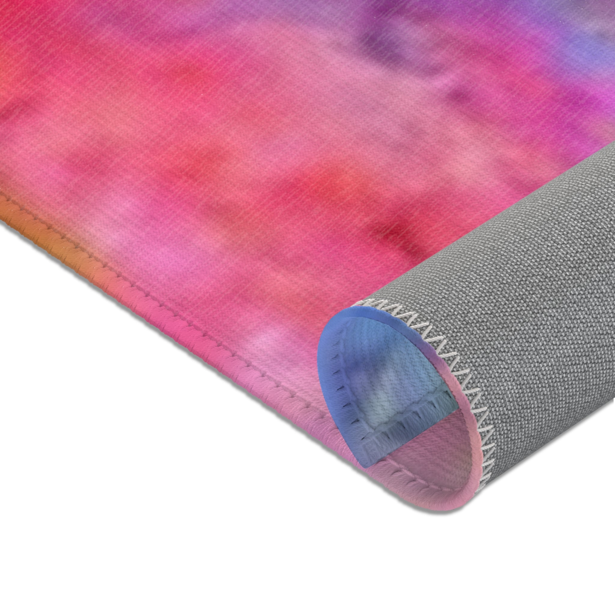 Vibrant Watercolor Area Rug — Colorful Abstract Blue Pink Green Floor Mat