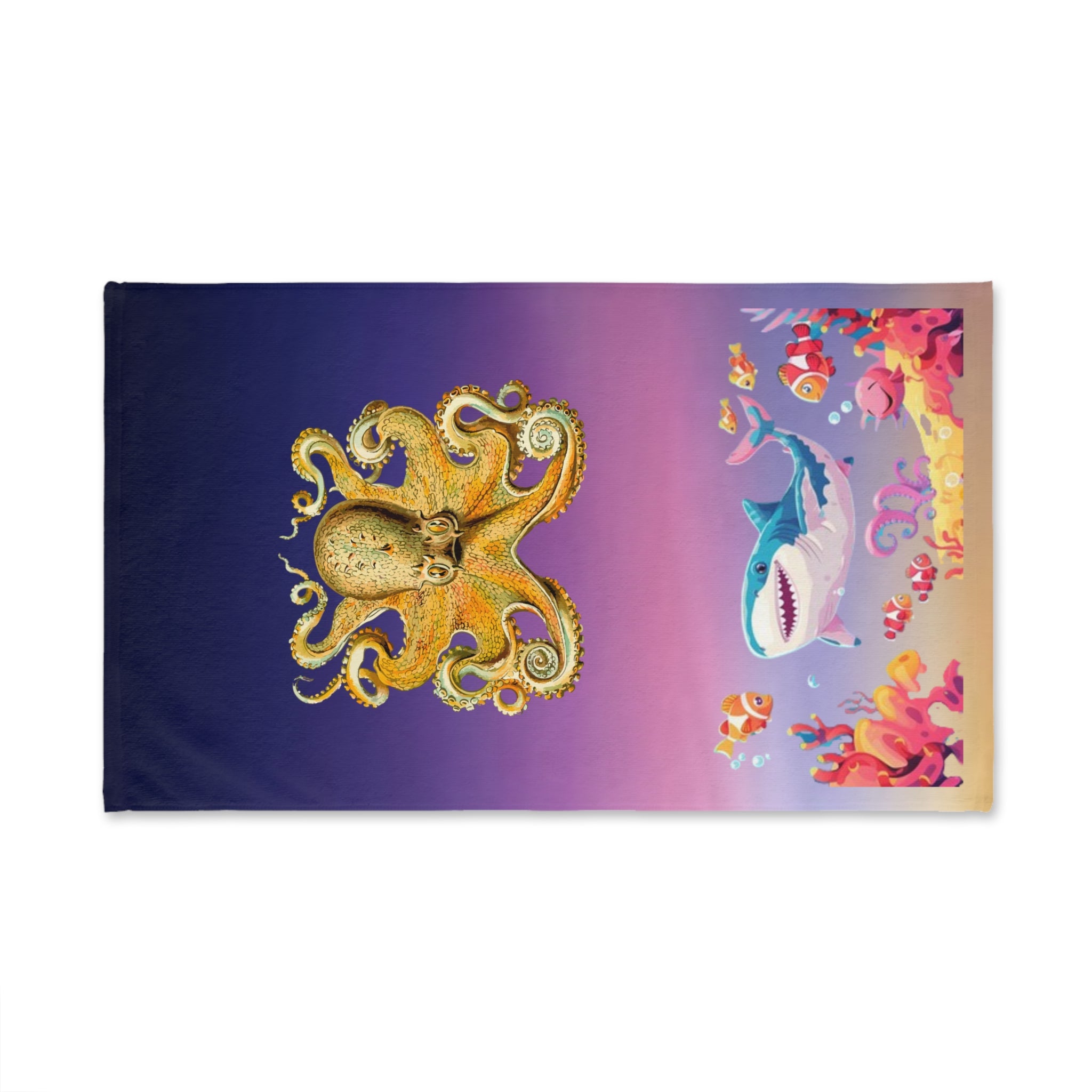 Shark Reef Kids Hand Towel – Colorful Underwater Ocean Animals Design