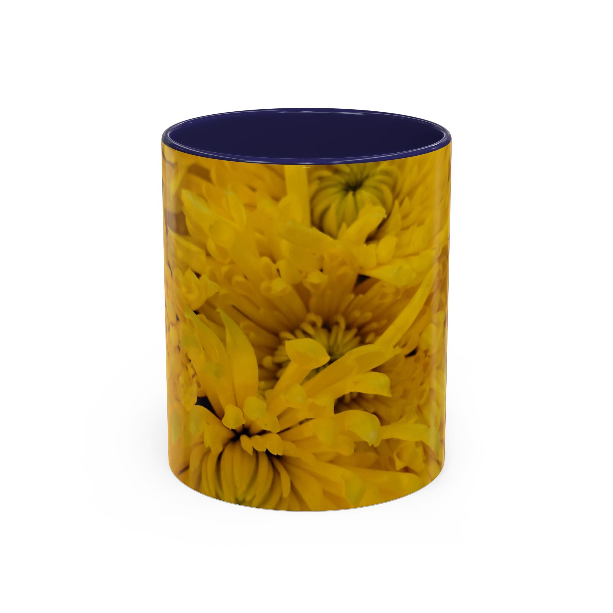 Mug à café motif chrysanthème jaune — Tasse à thé florale 11/15oz