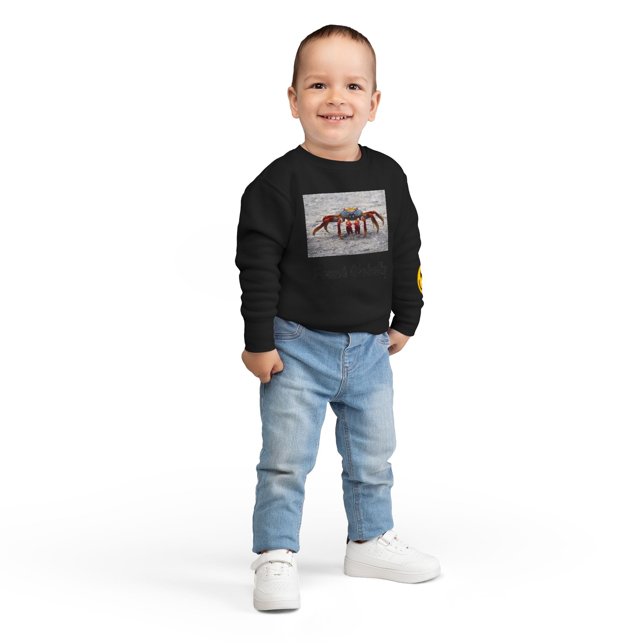Toddler Sweatshirt - Colorful Fiddler Crab Beach Graphic