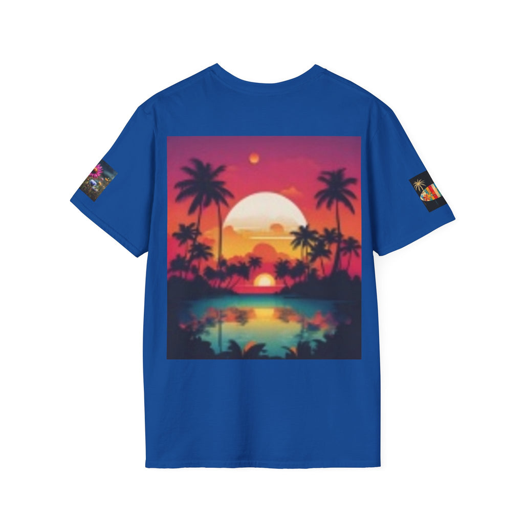 Sunset Palm Beach T-Shirt — Tropical Sunset Graphic Tee