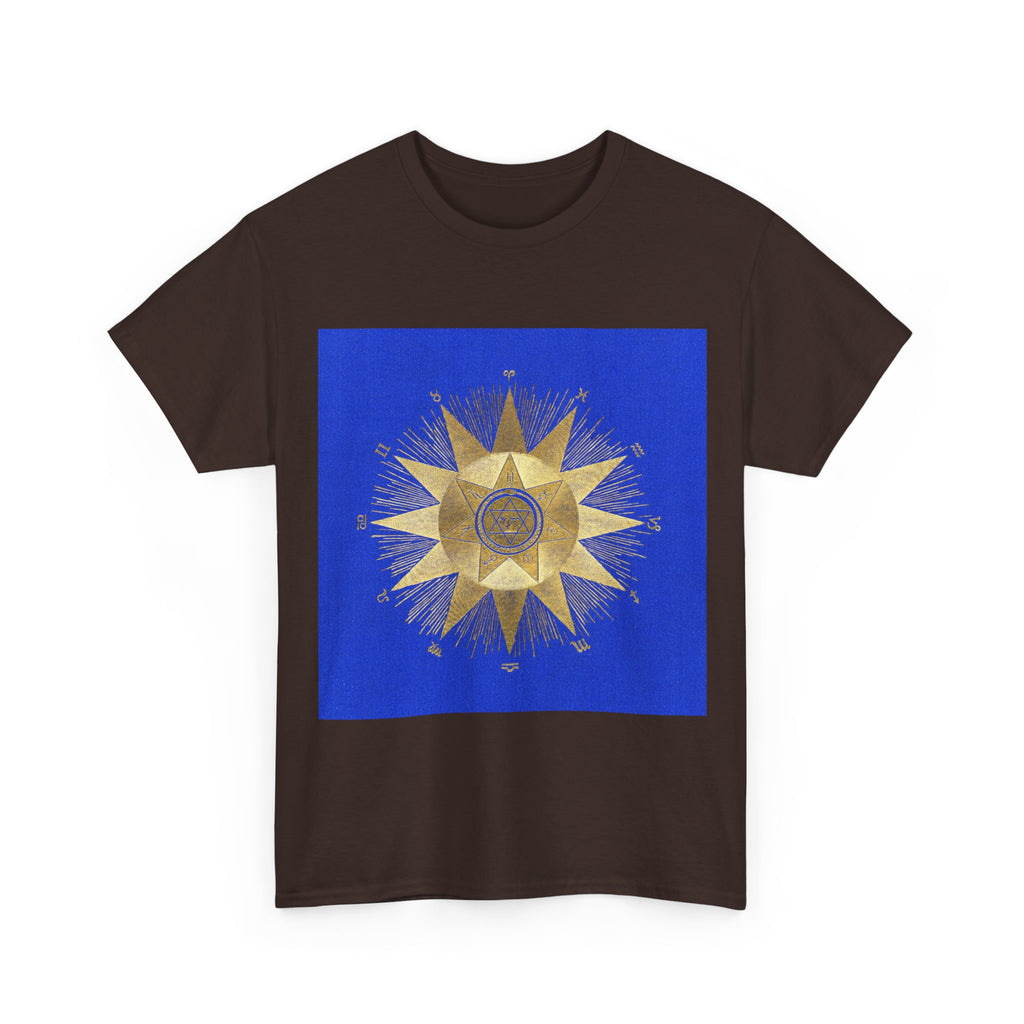 Gold Sunburst Compass T‑Shirt — Nautical Star Graphic Tee
