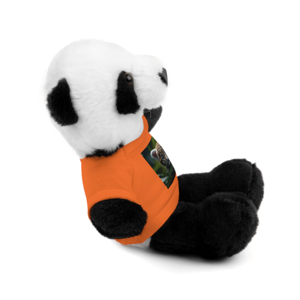 Plush Teddy Bear with Leopard Cub Tee — Cute Animal Gift for Kids & Wildlife Lovers