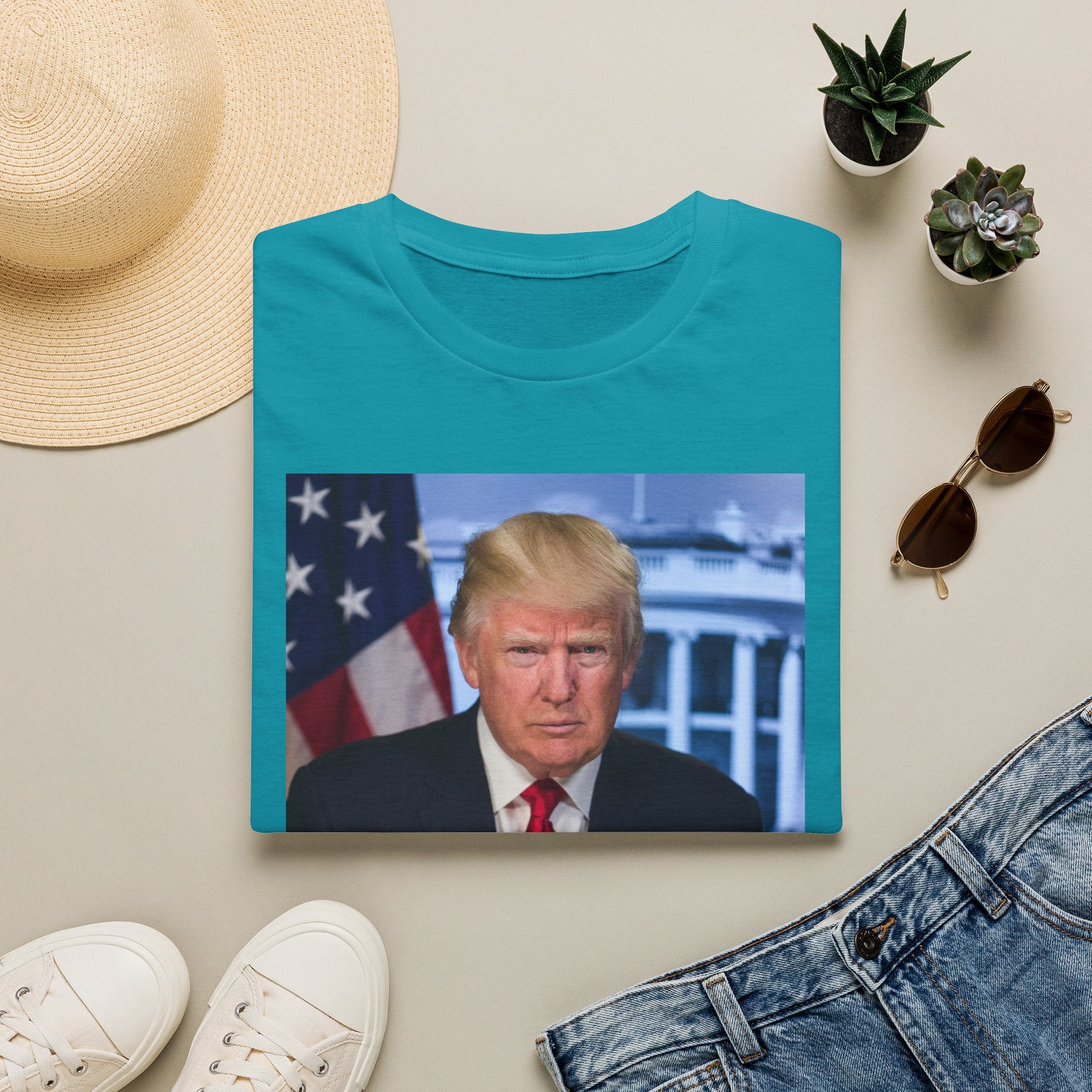 T-shirt Président Donald J TRUMP — T-shirt Drapeau Patriotique