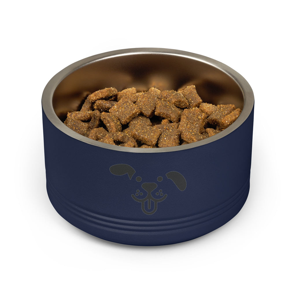 Cute Dog Face Stainless Steel Pet Bowl — 18 oz Cute Minimalist Dog Food & Water Dish