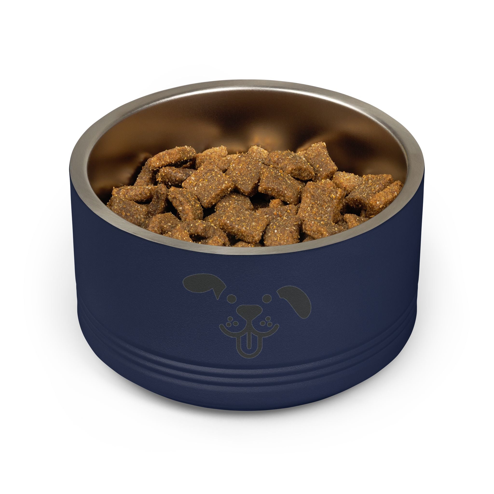 Cute Dog Face Stainless Steel Pet Bowl — 18 oz Cute Minimalist Dog Food & Water Dish