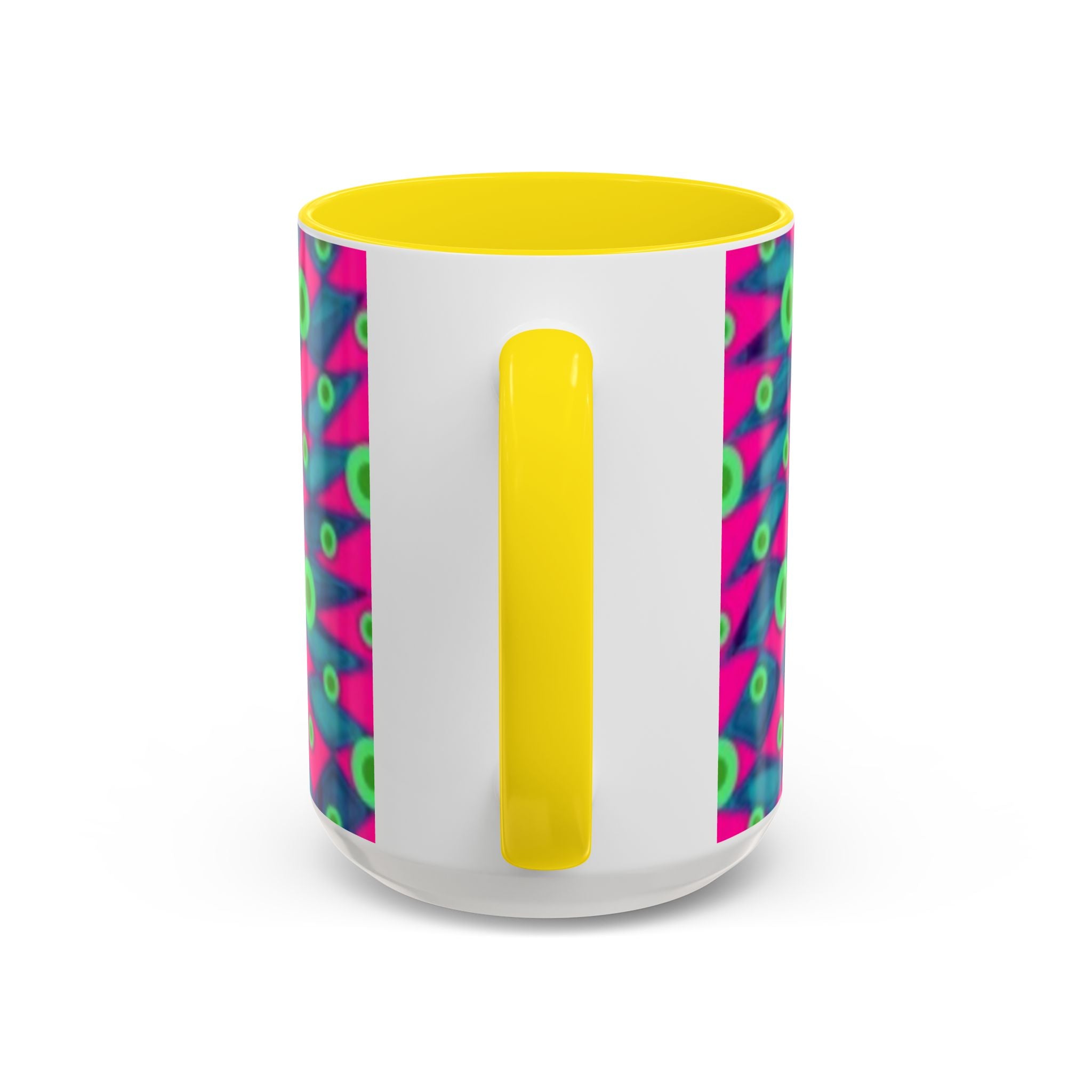 Abstract Neon Pattern Coffee Mug — Vibrant Retro Geometric Accent Mug (11/15oz)
