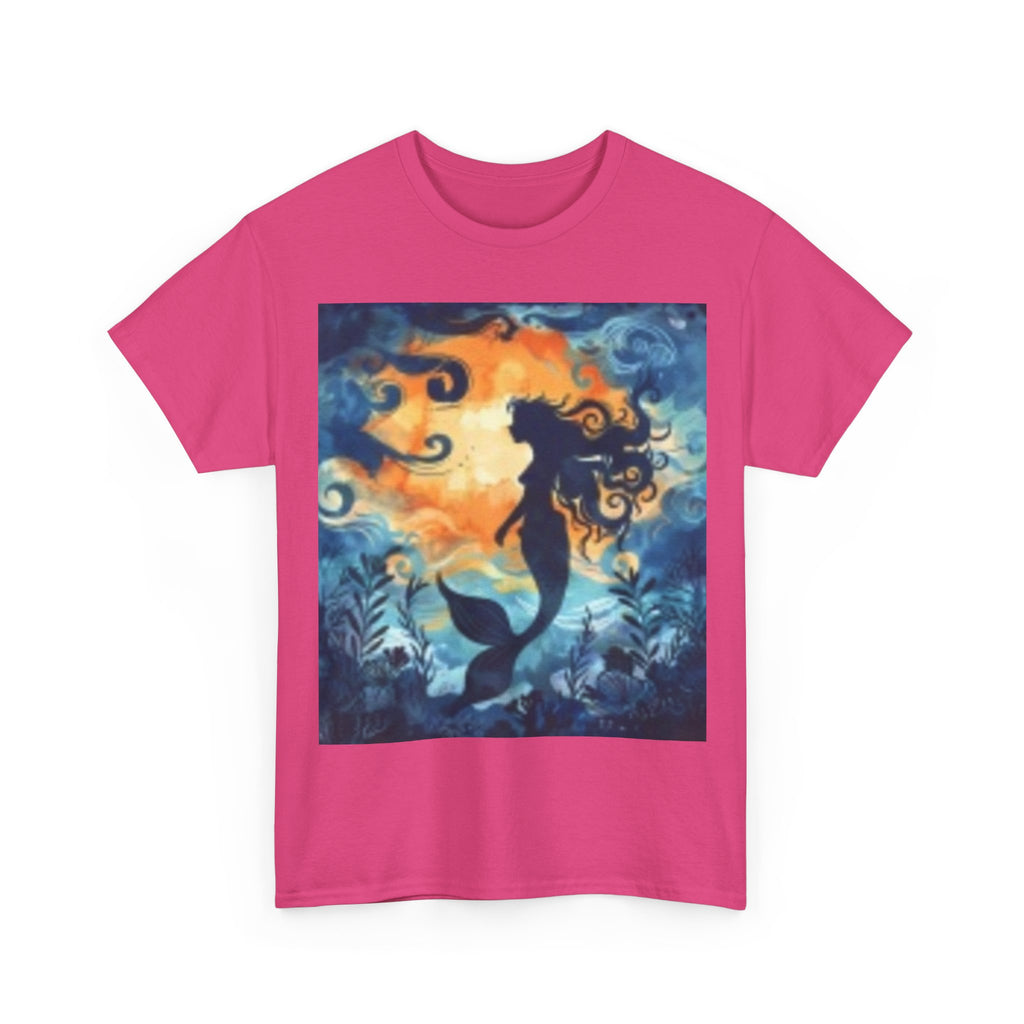 Mermaid Silhouette Tee — Ocean Moonlight Fantasy Graphic Shirt
