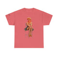 Pinup Sexy Girl Sitting in Chair — Vintage Sitting Pin-Up T-Shirt