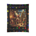 Christmas Santa's Workshop  Comforter - Festive Holiday Bedroom Quilt Cover