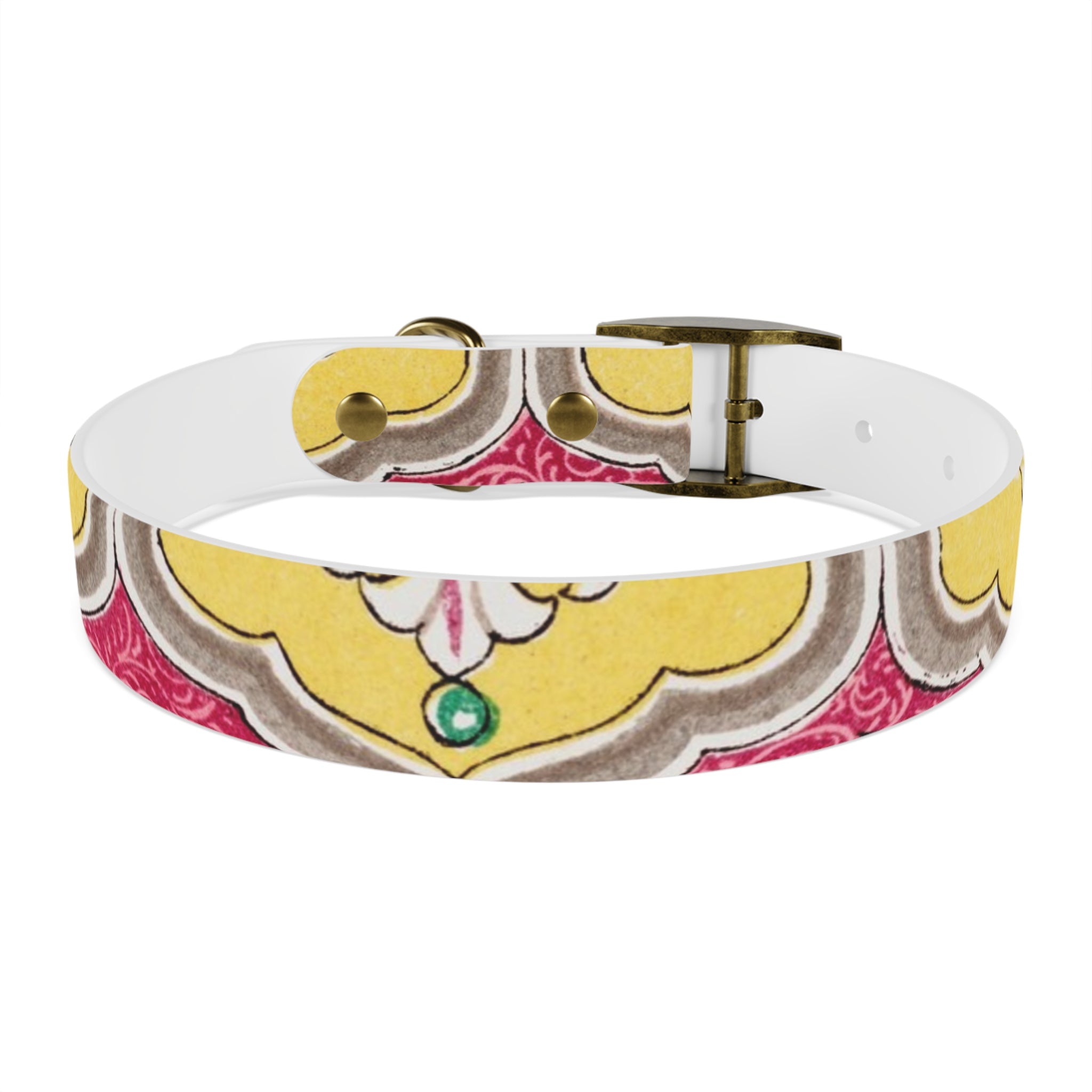 Floral Paisley Dog Collar — Pink Vintage Swirl Pattern