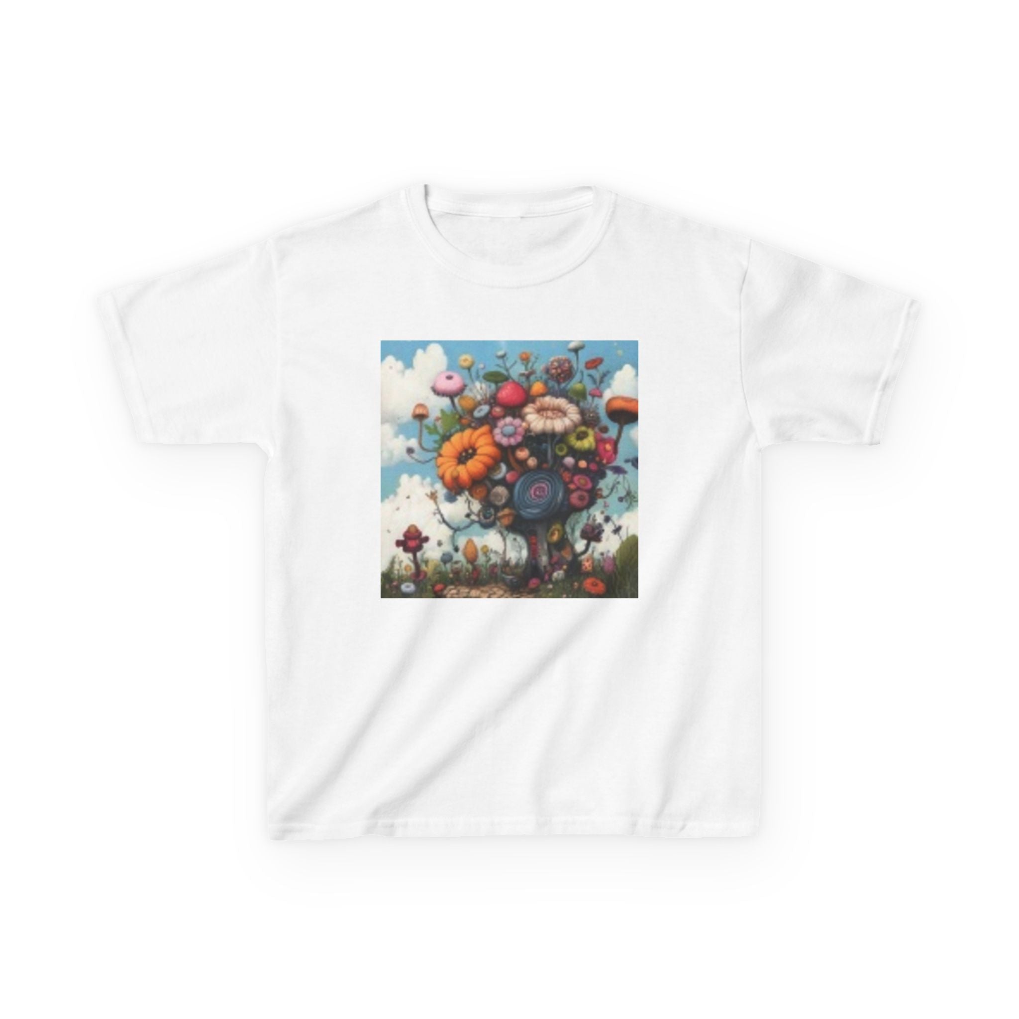 Kids T‑Shirt — Colorful Fantasy Flower Garden Print