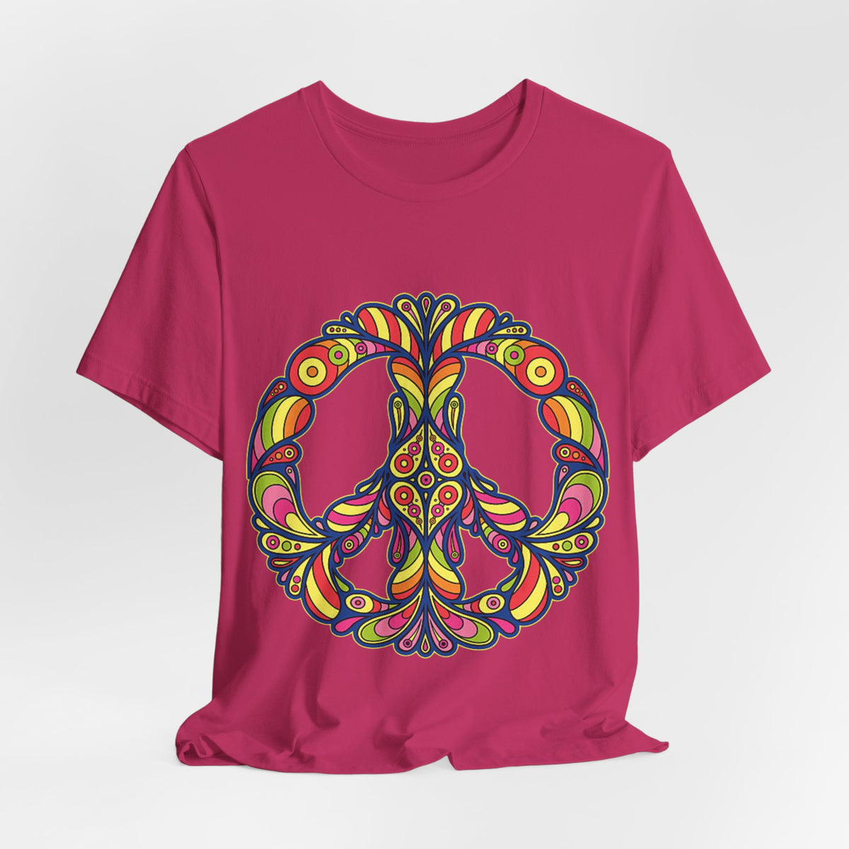 Psychedelic Floral Peace Sign T-Shirt World Peace