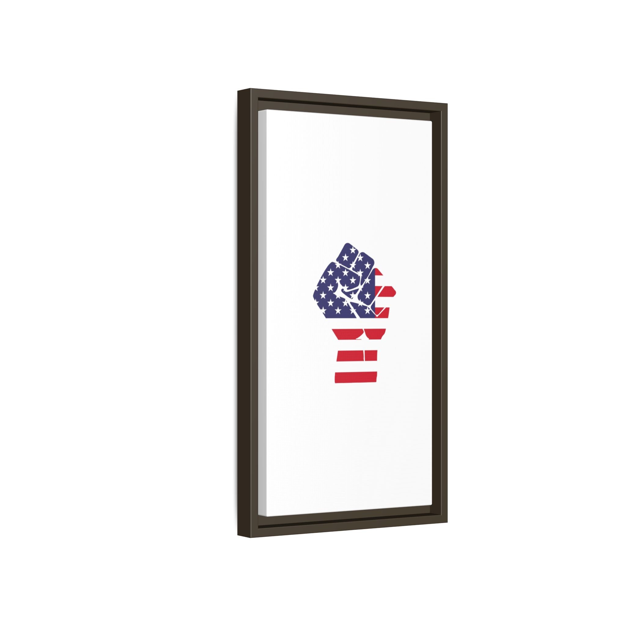 Framed Canvas Print – American Flag Fist Wall Art