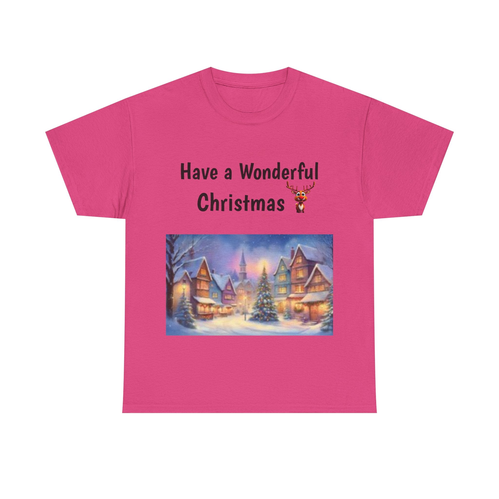 Christmas Village Tee — Cozy Winter Holiday T-Shirt with Festive Snowy Village Scene