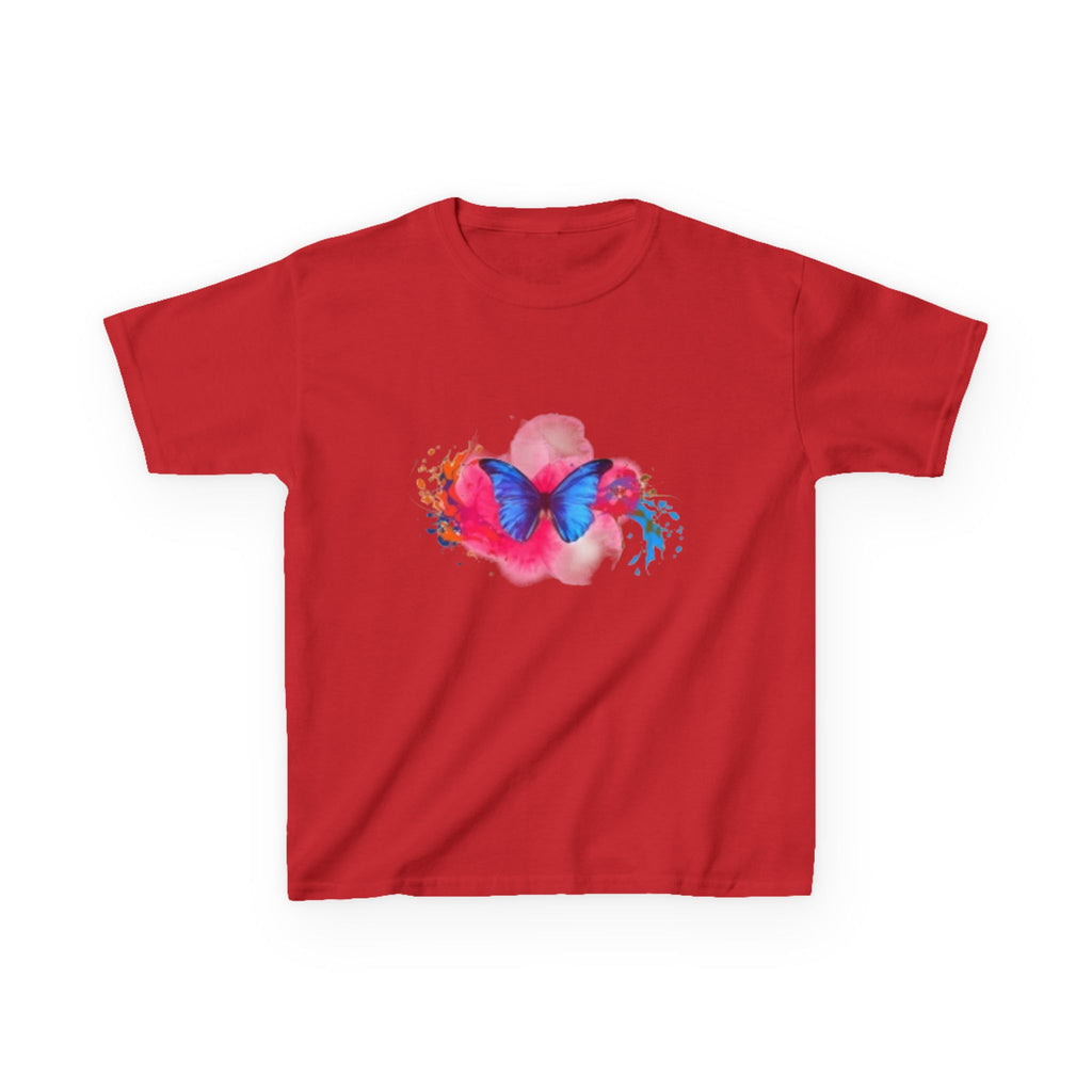Kids Butterfly Tee - Watercolor Pink & Blue Butterfly Graphic Shirt