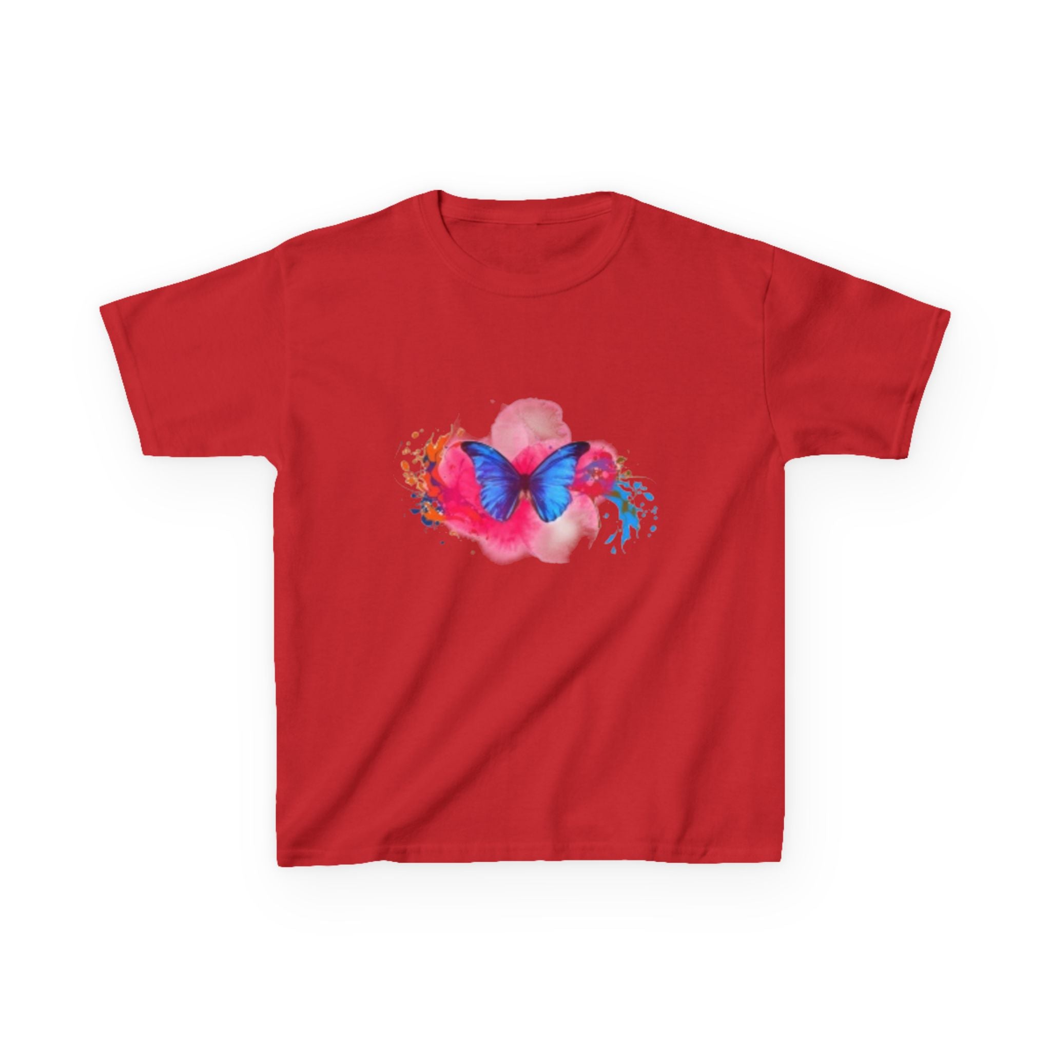 Kids Butterfly Tee - Watercolor Pink & Blue Butterfly Graphic Shirt