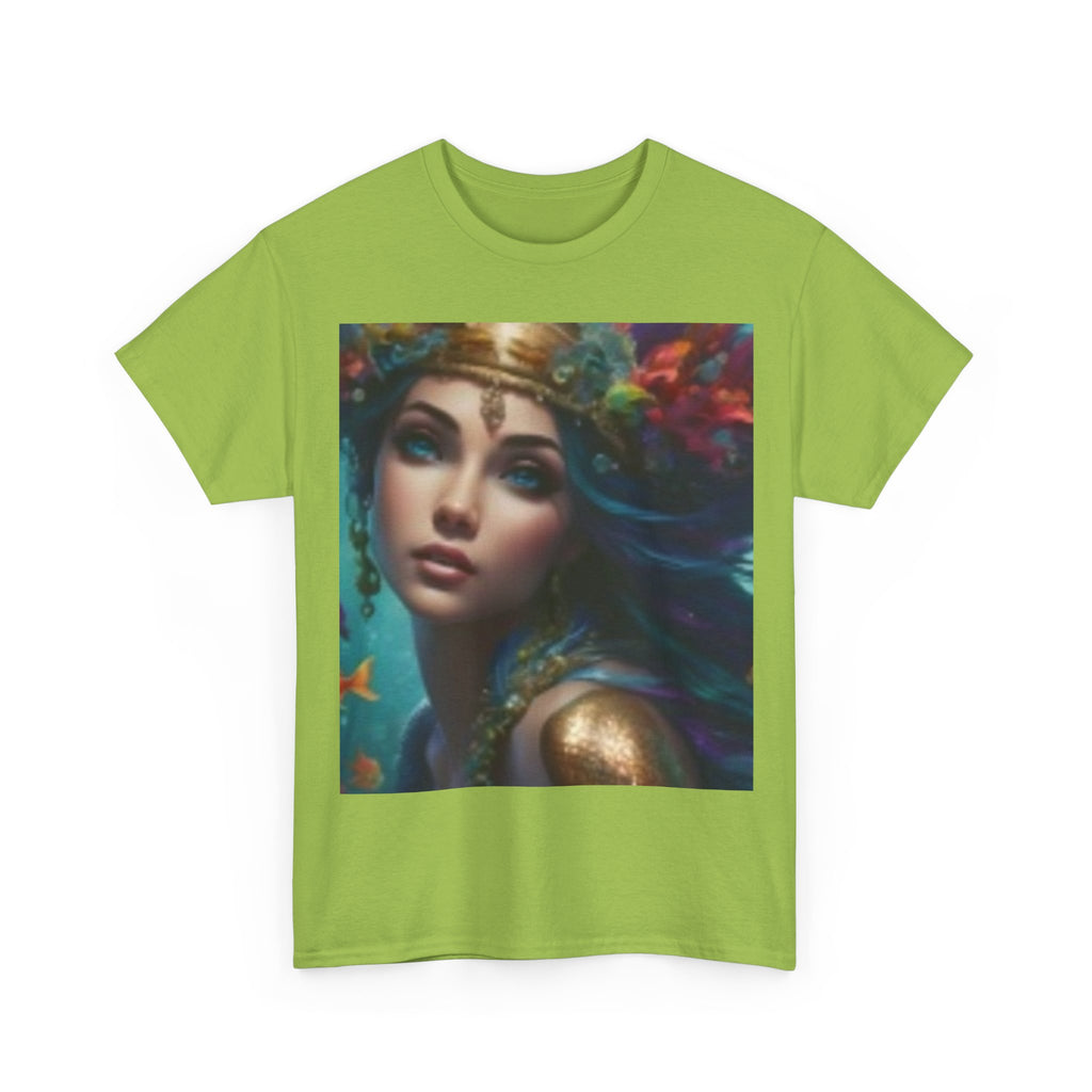 Mythic Sunset Portrait Tee — Artistic Goddess & Vibrant Sunset Graphic T-Shirt