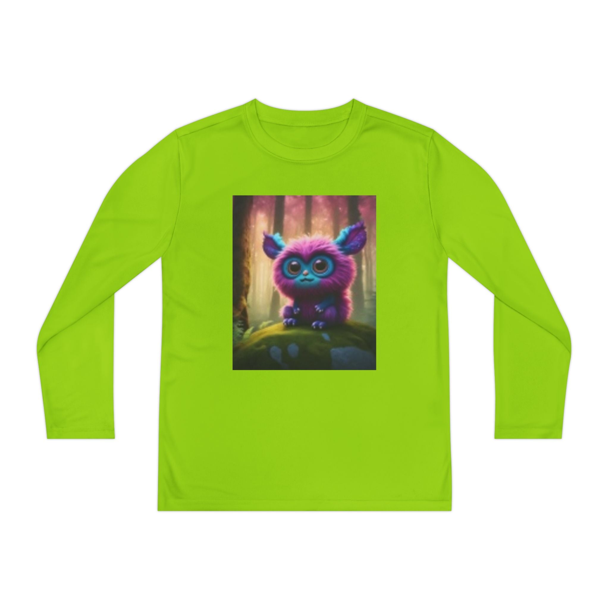 Youth Long Sleeve Tee – Cute Neon Forest Creature Graphic