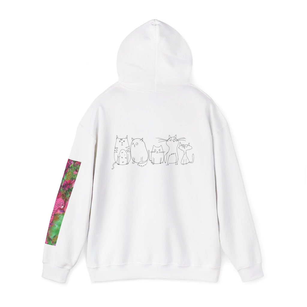 Cat Crew Hoodie — Colorful Curious Cats Graphic Sweatshirt