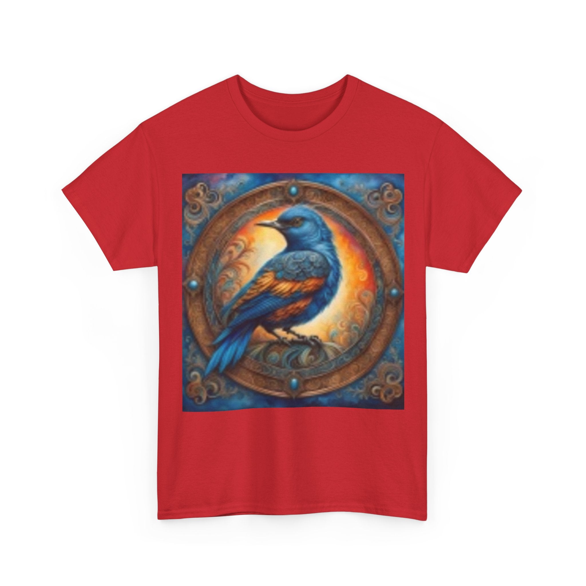 Bluebird Mystic Tee — Artistic Raven & Moon Illustration T‑Shirt