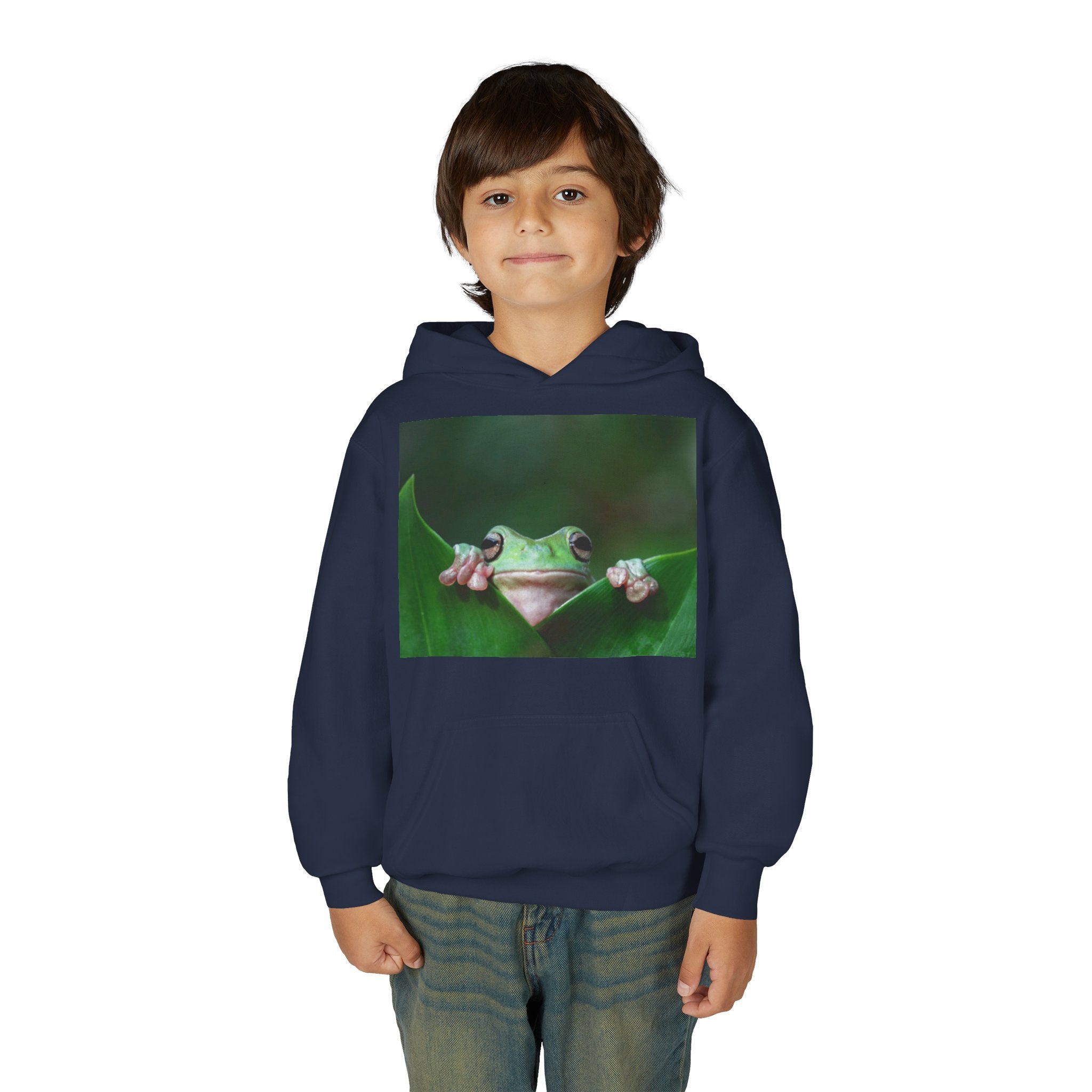 Youth Frog Hoodie – Cute Green Tree Frog Graphic Pullover