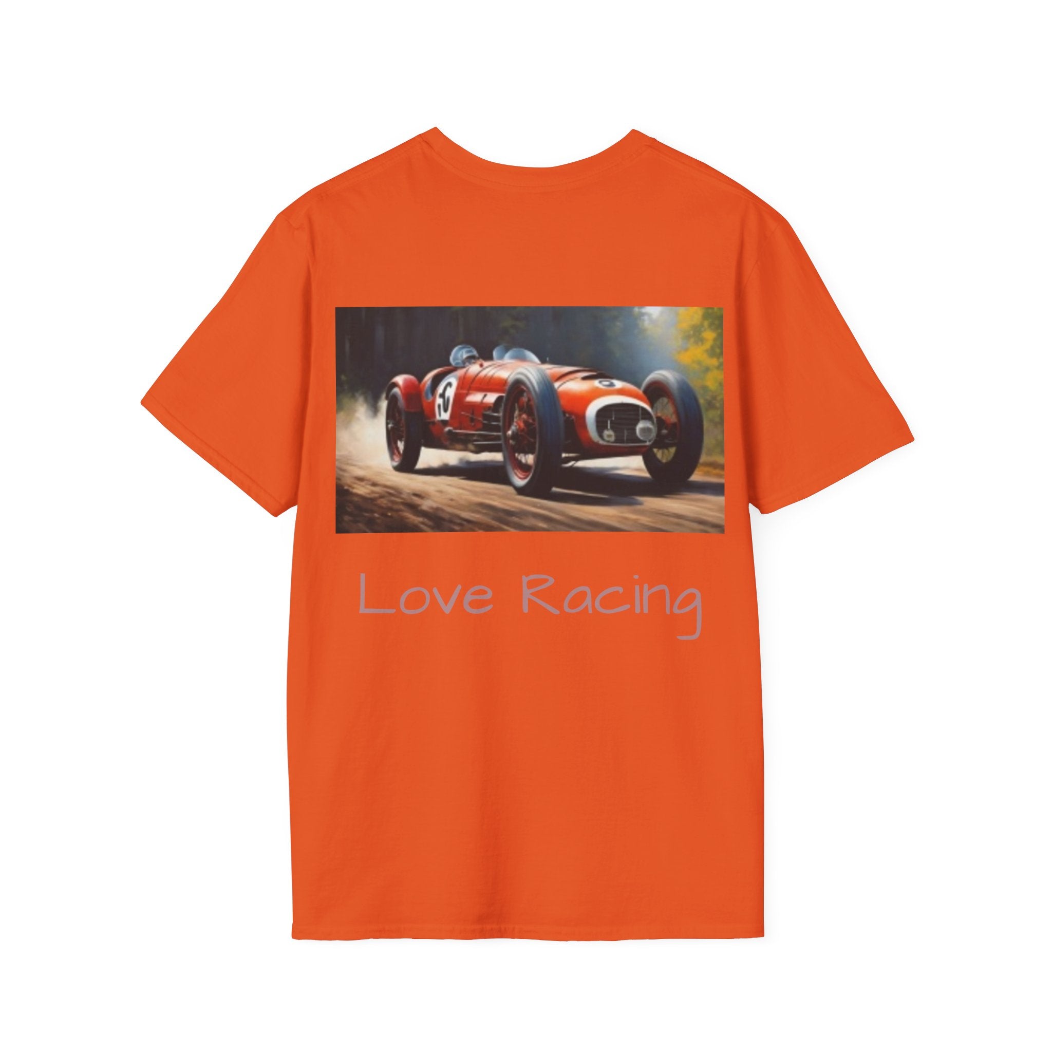 Racing Car Love Racing Patriotic Starburst Pocket T-Shirt – Blue Stars Chest Print