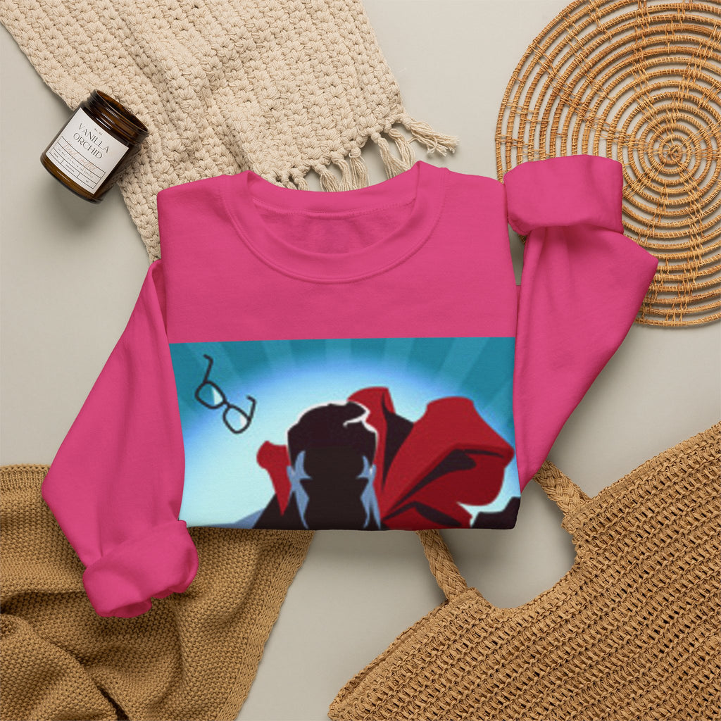Superhero Fighting for America Crewneck Sweatshirt — Cape & Shield Graphic