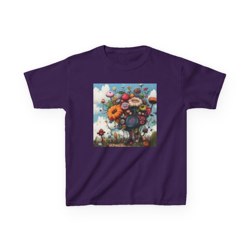 Kids T‑Shirt — Colorful Fantasy Flower Garden Print