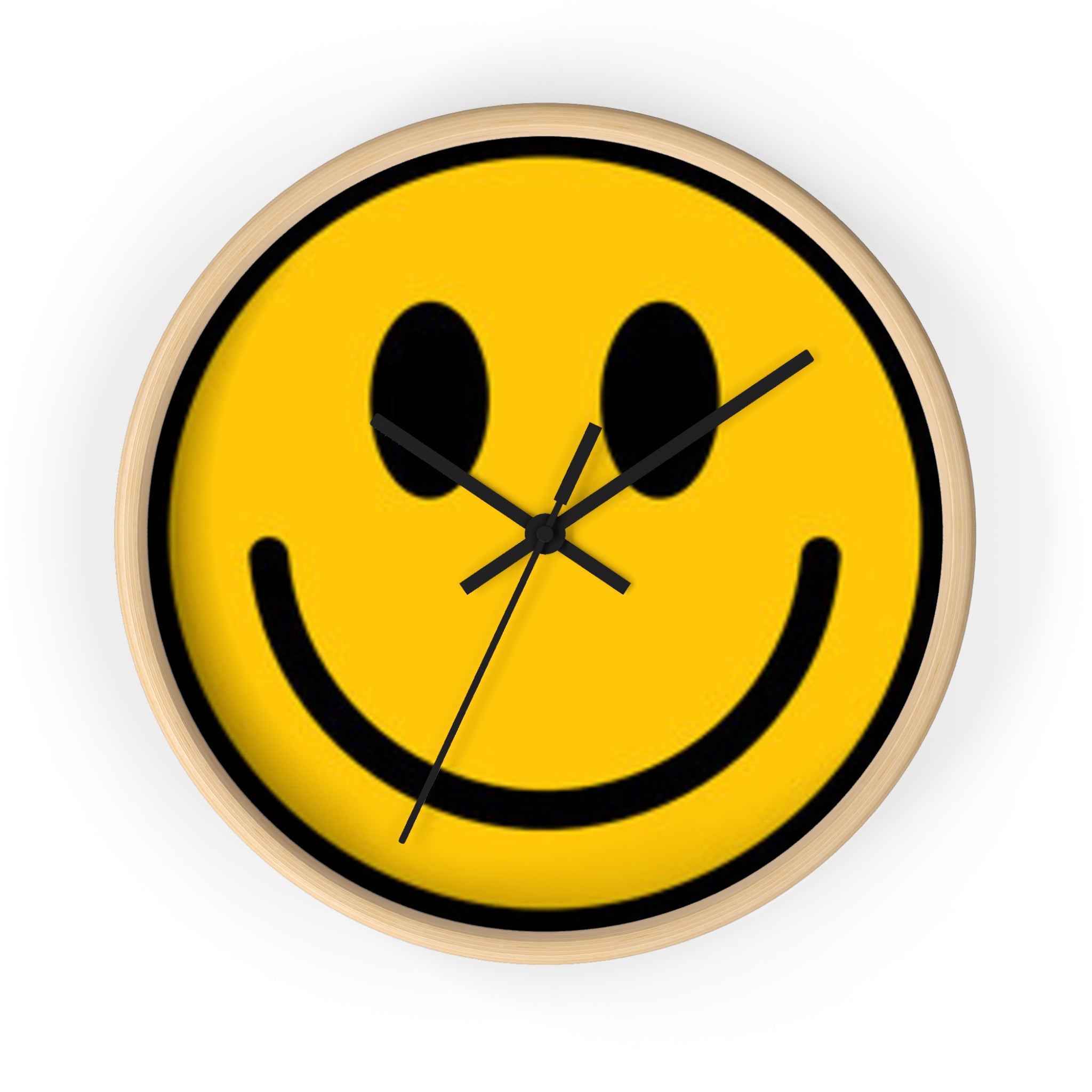 Smiley Face Wall Clock — Retro Yellow Happy Face Decor for Home & Office