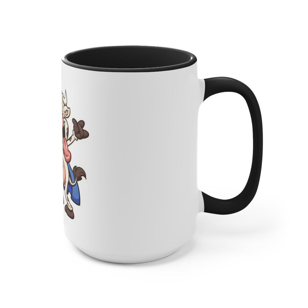 Funny Cow Beer Accent Mug — Pink Interior Coffee Cup for Farm, Brewery & Party Gifts