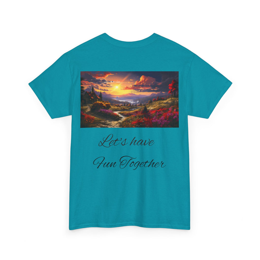 Pinup Beach Girl & Sunset T-Shirt — Retro Bikini Pin-Up Graphic T-shirt