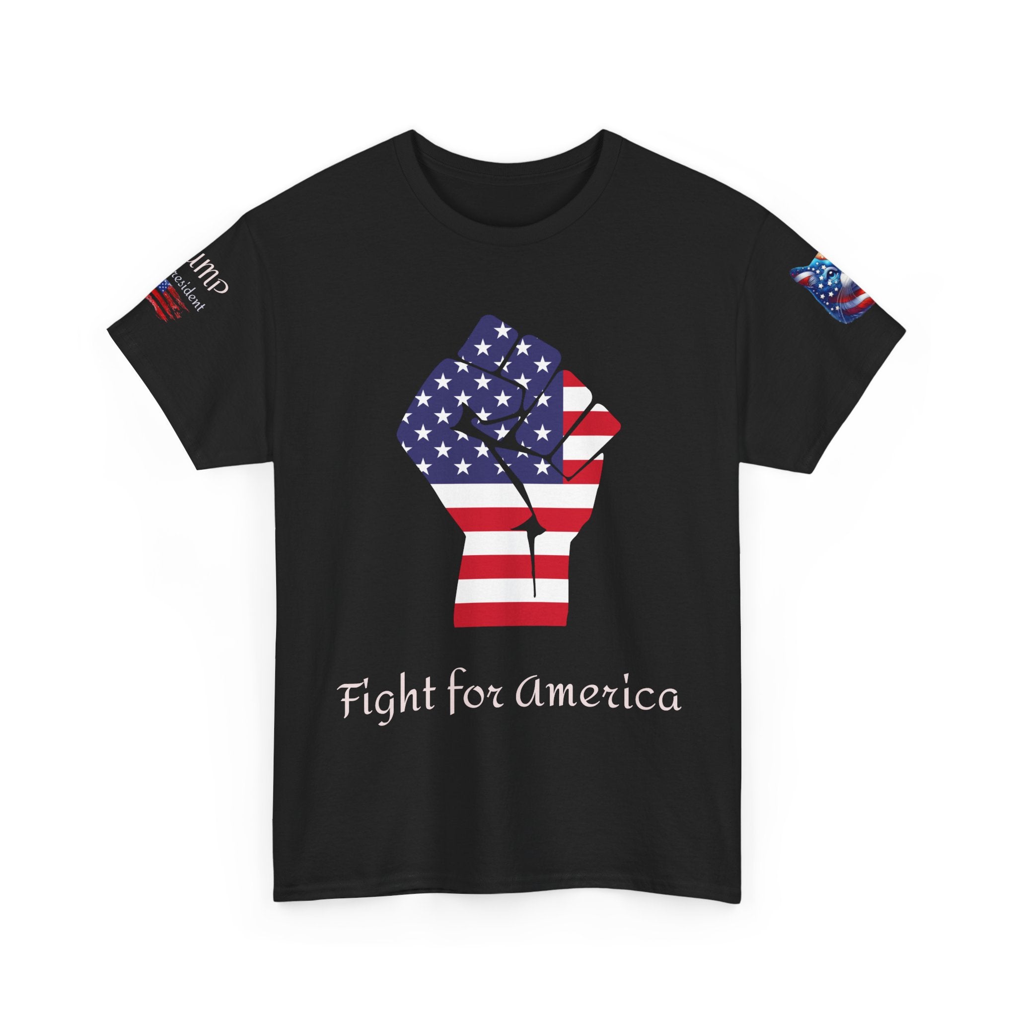 T-shirt patriotique Donald J TRUMP — Poing patriotique drapeau américain