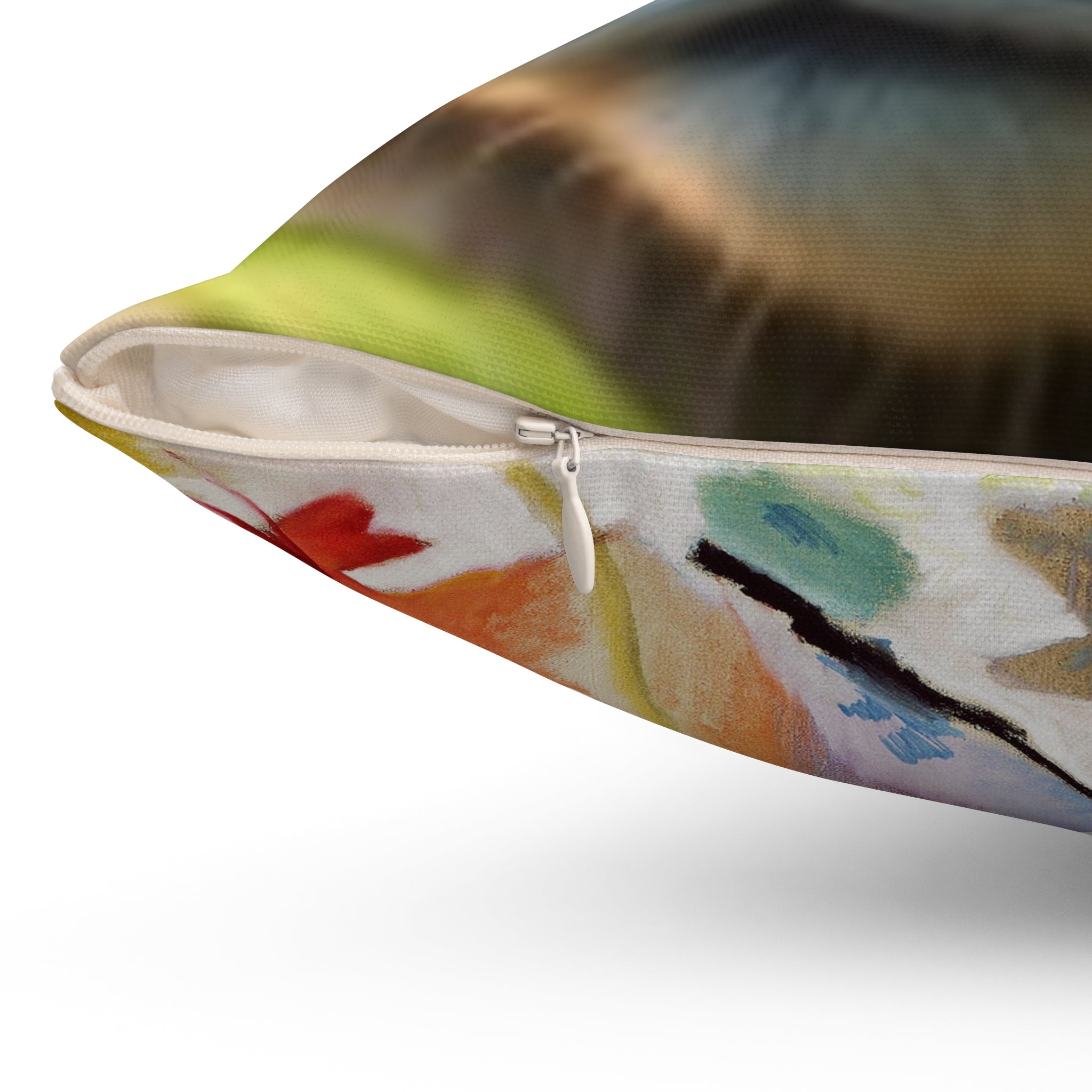 Decorative Pillow Cat Face & Colorful Geometrics