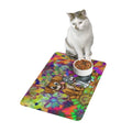 Colorful Floral Puppy & Kitten Pet Food Mat — Non-Slip 12x18 Mat for Dogs & Cats