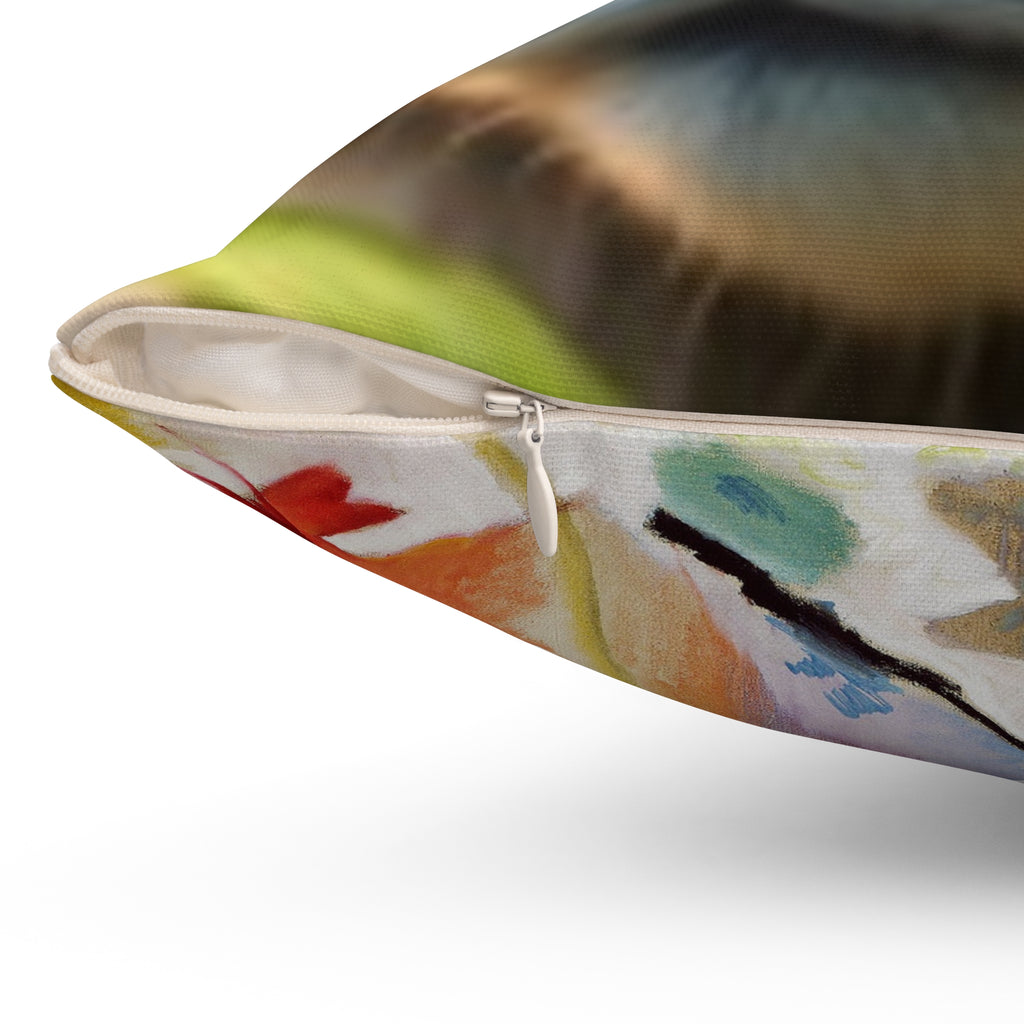 Decorative Pillow Cat Face & Colorful Geometrics
