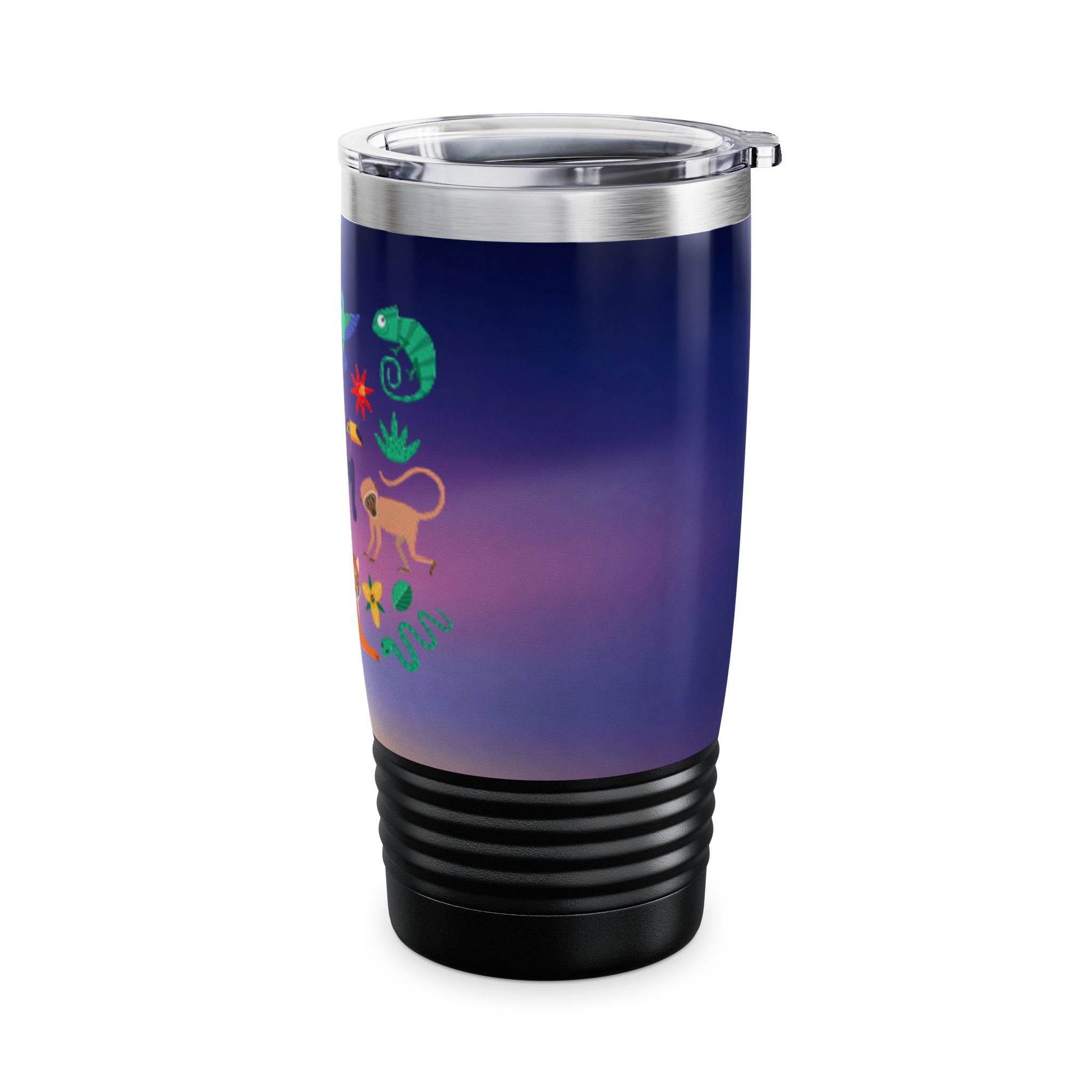 Jungle Animals 20oz Insulated Tumbler — Colorful Tropical Wildlife Design