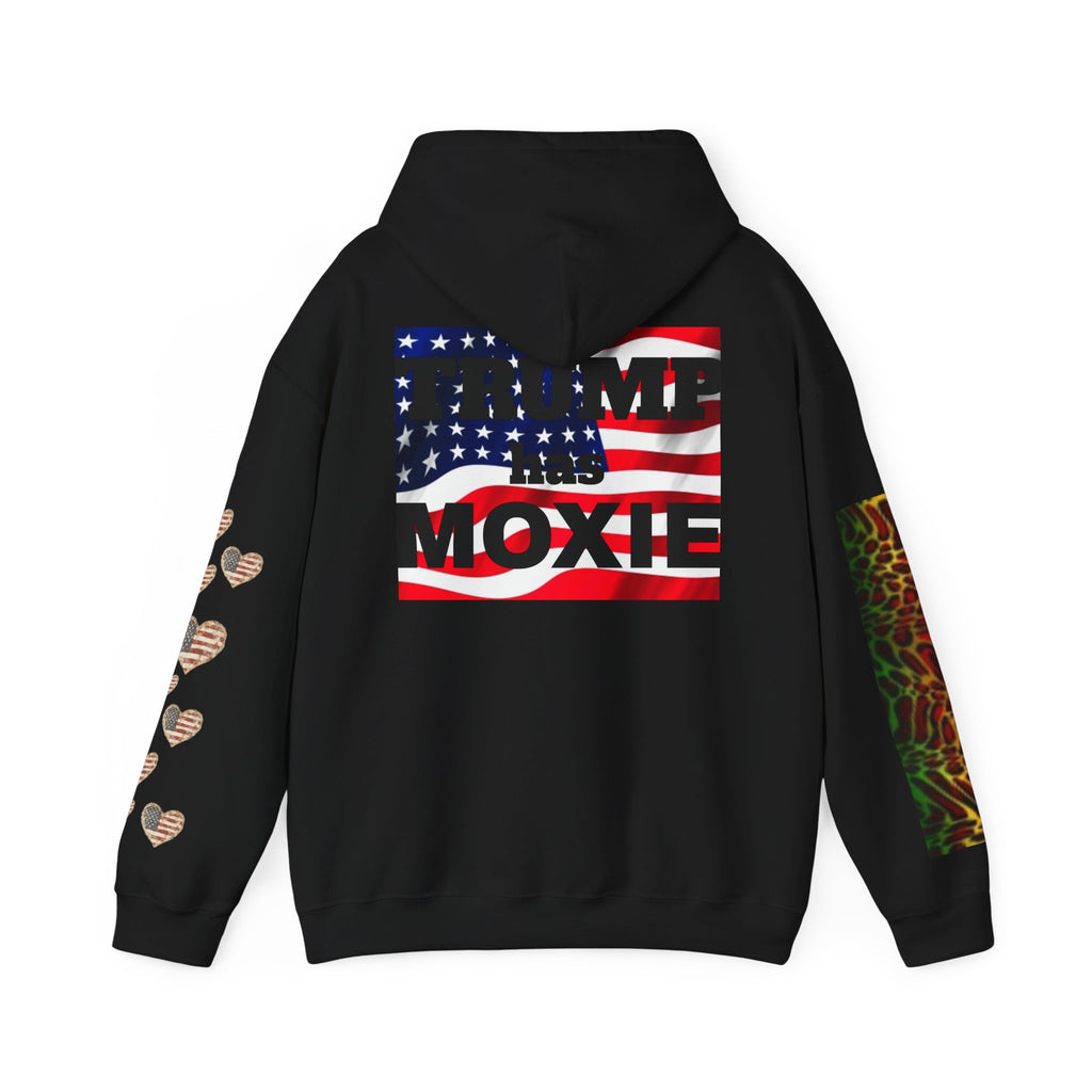 TRUMP has MOXIE American Flag  Graphic Hoodie — Patriotic Fist Design