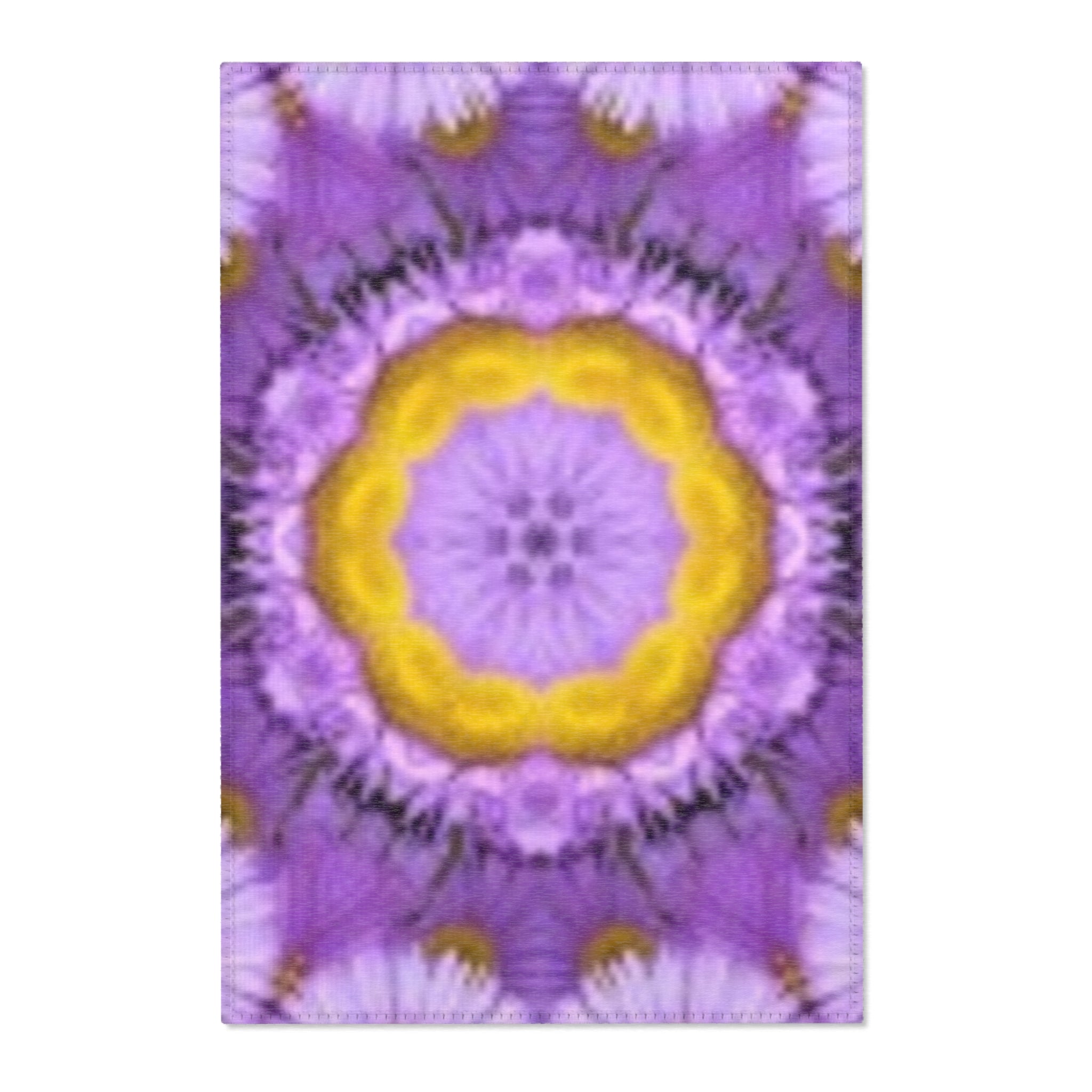 Purple Yellow Mandala Area Rug