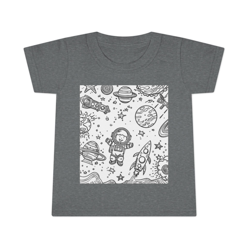 Space Adventure Toddler T-Shirt — Cute Astronaut & Rocket Pattern