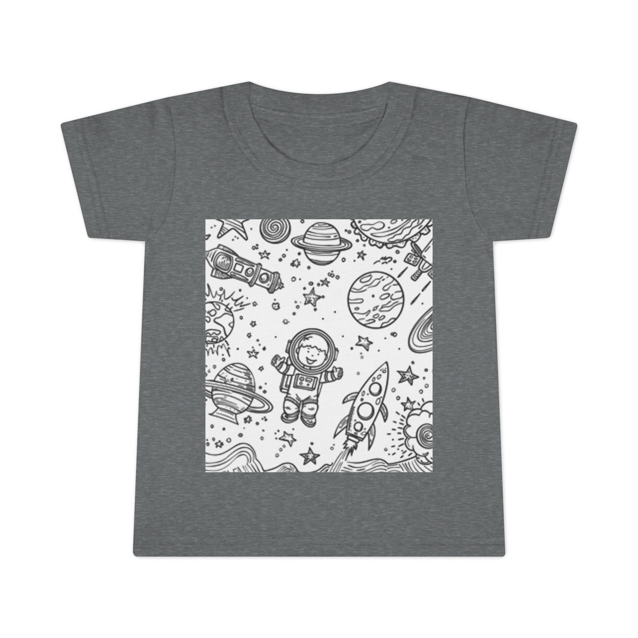 Space Adventure Toddler T-Shirt — Cute Astronaut & Rocket Pattern